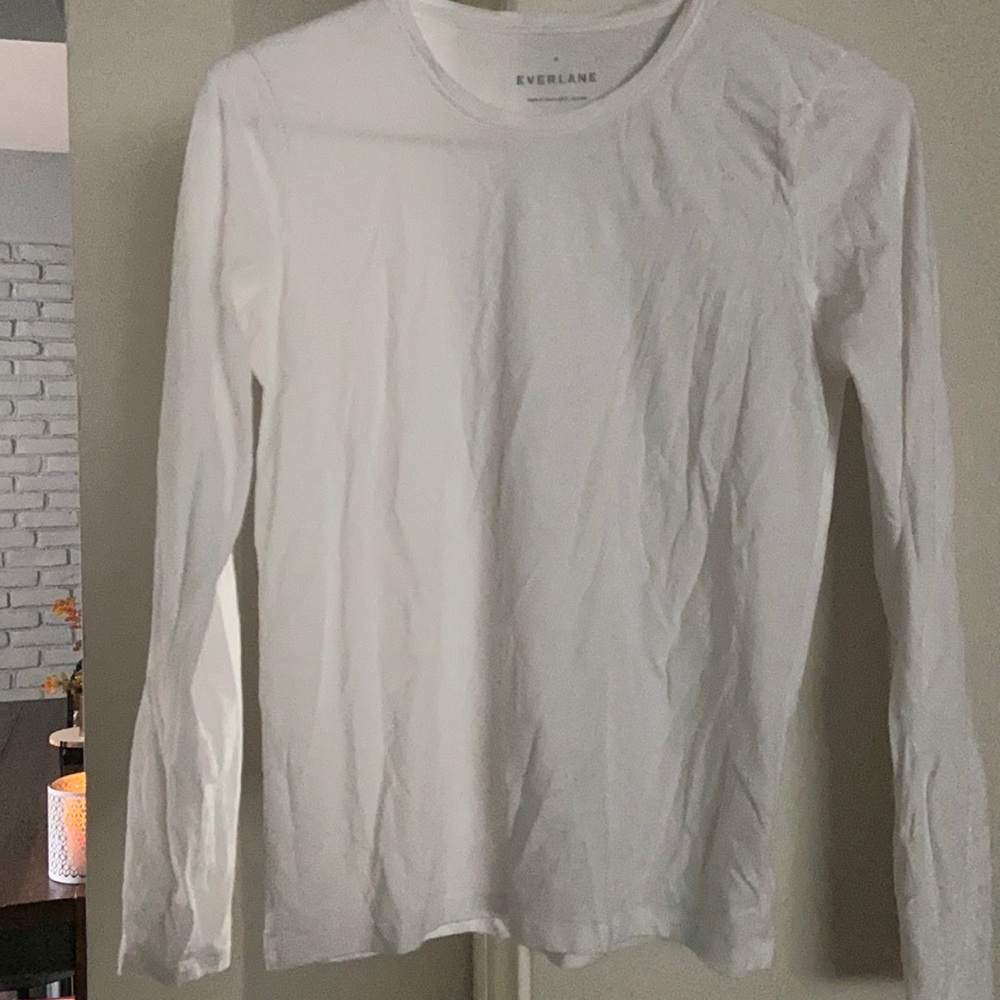 Everlane long sleeve tee- white M